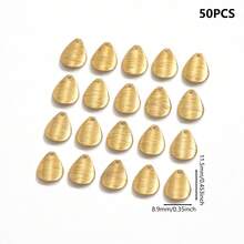 10 chiếc/20 chiếc/30 chiếc/50 chiếc Mặt dây chuyền hình học bằng đồng thau thô, mặt dây chuyền kim loại có vân, phụ kiện làm trang sức - Màu đồng thau - Xem 21