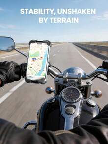 Tounee Motorcycle Phone Holder Mount -Dual Vibration Dampener, Tool-Free Bike Phone Holder Handlebar Clip &Amp; Secure Lock For IPhone 16_15 Pro Max, 47-67" Phones - Black - 顏色A - 查看 7
