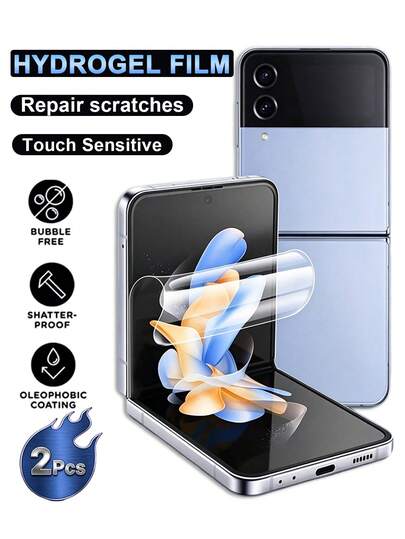 Navigator 2pcs Soft Screen Protector Film For Samsung Galaxy Z Flip 7/6/5/4/3, Ultra-Thin, Bubble-Free Installation, Anti-Scratch, Self-Healing, Smooth Touch, Sensitive Response
