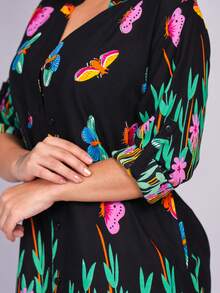 Printed  Long-Sleeved Shirt - 黑色 - 查看 10