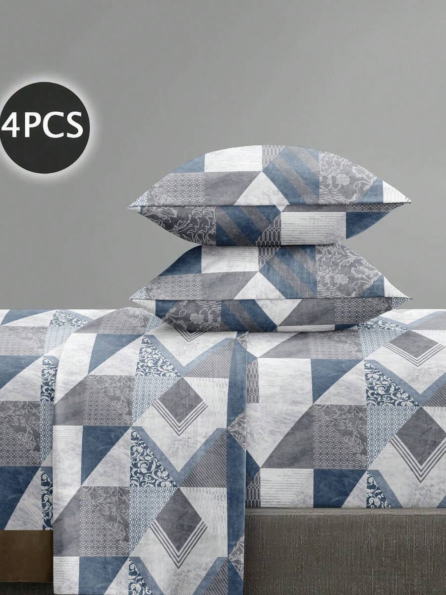 Bộ ga trải giường 4 món họa tiết hoa văn Paisley hình học, dễ giặt, chất liệu microfiber mềm mại, bao gồm ga trải giường có chun (1 ga phẳng + 1 ga có chun + 2 vỏ gối). Kích thước: King, Queen, Full, Twin. Ga có chun sâu, phù hợp với vỏ gối có chun đến 11.8 inch. Chất liệu mềm mại, thoáng khí, không nhăn, giúp ngủ ngon hơn. Phong cách khách sạn sang trọng, quà tặng lý tưởng cho bố mẹ và bạn bè. - Nhiều màu - Xem 1