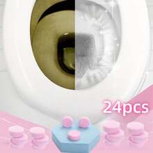 12pcs/24pcs Toilet Cleaning Effervescent Tablets, Toilet Cleaner, Deodorize, Prevent Yellowing, Odor Removal. 1 Tablet Dissolves Quickly, Easy To Use. Long-Lasting Cleaning Effect, Gentle And Non-Irritating, Protects Toilet Glaze. Mild Formula Suitable For Various Toilet Materials, (Random Delivery Of New And Old Models) - Powdery - View 5