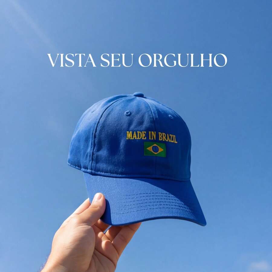 Made In Brazil 2026 World Cup Cap With Embroidered Flag, Adjustable, Women's/Unisex, Cheap - Made In Brazil - View 1