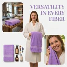 Set Of 2 100% Cotton Bath Towels, 70x140 Cm, Highly Absorbent, Quick-Drying, With A Stylish Embossed Design. These Soft, Skin-Friendly Towels Are Ideal For Home, Bathroom, Hotel, Spa, Sports, Camping, And Gym Use. - Multicolor - View 8