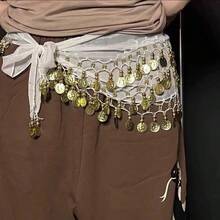 1 chiếc khăn quấn hông đính sequin kiểu đường phố mới, dây đeo eo hình đồng xu cho múa bụng, phụ kiện múa kiểu Trung Quốc. - Nhiều màu - Xem 7