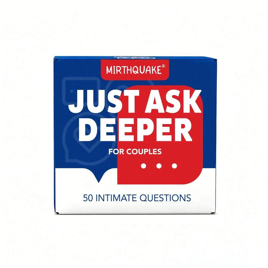 "Just Ask Deeper" Couples Conversation Cards – 50 Meaningful Questions For Emotional Connection, Romantic Date Night Activity To Know Each Other Better - Multicolor - View 1