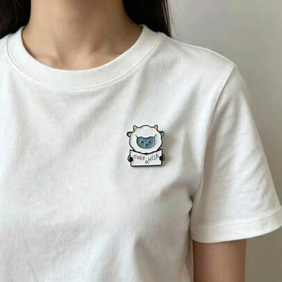 1pc Cute Cartoon Sheep Decorative Brooch, Versatile Fashion Accessory For Clothing, Bags, Daily Wear