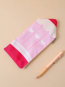 1pc Large Capacity Pencil Pattern Pencil Case, Pencil Shaped Pencil Box/Cartoon Print Pencil Box, Cute Portable Travel Cosmetic Bag, Stationery Pencil Pouch, Miscellaneous Storage Bag, Perfect Back To School Pencil Case, School Supplies, Pencil Bag, Backpack - Multicolor - View 24
