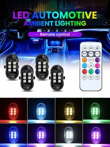 Bộ 1/2/4/6 đèn LED nhấp nháy không dây có điều khiển từ xa, đèn mini 8 màu sạc USB, đèn cảnh báo khẩn cấp chống va chạm cho ô tô, xe máy, máy bay không người lái, máy bay, xe đạp. - A - Xem 2