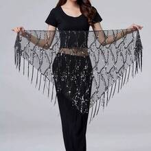 Women's Dance Waist Chain Hip Scarf, Jazz Dance Belly Dance Performance Waist Scarf, Sequin Tassel Triangle Scarf Waist Chain Waist Skirt, Waist Decorative Belt, Suitable For Jazz Dance And Belly Dance Performances, Sequin Tassel Triangle Decorative Belt, Summer, Autumn, Halloween - Multicolor - View 7