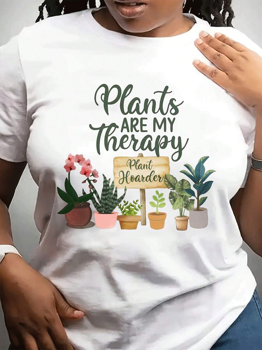 Camiseta casual de moda de cuello redondo del día de San Valentín de las mujeres | Planta tema impresión, cuello de tripulación, tejido estirable ligero, corto Sve, toda la temporada