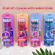 DOBBLE Bộ 12 bút chì hoạt hình nhóm nhạc nữ chất lượng cao kèm gọt bút chì, văn phòng phẩm sáng tạo dành cho học sinh. - A - Xem 1