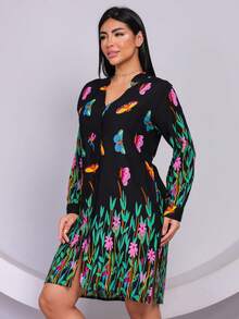Printed  Long-Sleeved Shirt - 黑色 - 查看 6