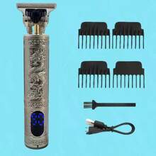 Herren Elektrorasierer, Professionelle Herren Haarschneidemaschine, Haar-Trimmer, USB-C aufladbar, kabelloser Langhaar-Trimmer mit 4 Aufsatzkämmen Haar-/Bartpflege-Set - Verschiedenfarbig - Übersicht 3