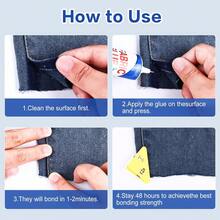 Fabric Glue For Clothing Permanent Washable, 60ML Liquid Stitch, Fabric Adhesive, Anti-Fray Check, Super No-Sew Clear Fusion Glue For All Patches, 24 Hour Dry And Waterproof - 顏色A - 查看 6