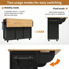 Kitchen Sideboard 120 X 73 (45) X 92 Cm - Black - View 7