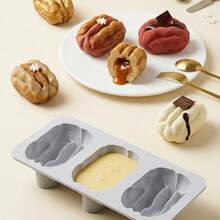 1-Piece 3-Chamber Creative-Shaped Walnut Cake Mold For DIY Nut Walnut Mousse Cake, Chocolate, And Dessert Making, Reusable - View 2