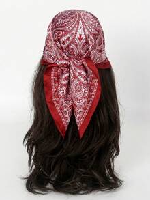 1 chiếc khăn bandana lụa 100% cao cấp, thanh lịch dành cho nữ, họa tiết chấm bi, kích thước 70*70cm, phụ kiện cài tóc mùa xuân, phụ kiện ngày lễ. - Nhiều màu - Xem 2