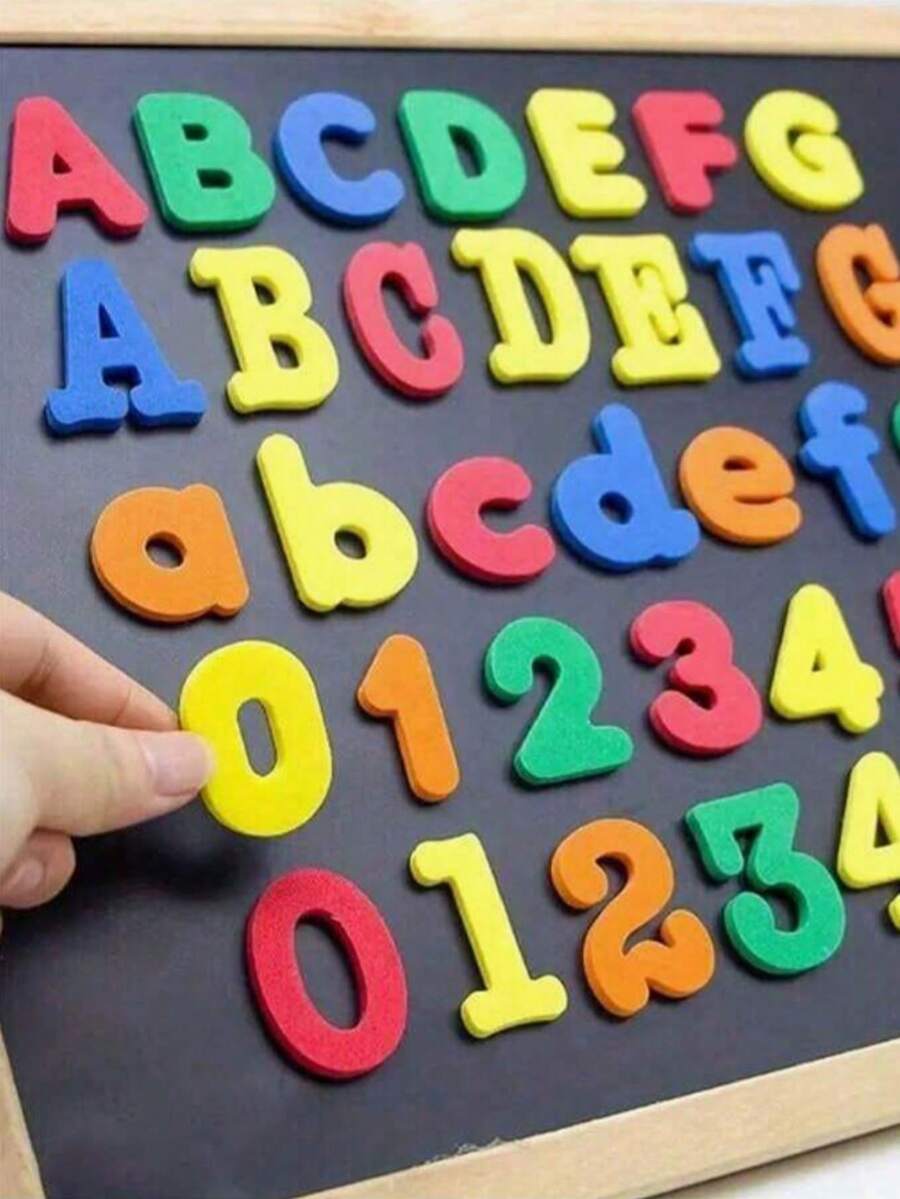 27/52/79pcs Magnetic English Letters And Numbers Fridge Magnets, Random Colors, Educational Teaching Tools, Suitable For Home Decor, Refrigerator Magnets, School Blackboard, Holiday Decorations, Soft Magnetic Material, Easter Gifts, Gifts For Friends And Family, Birthday And Graduation Favors