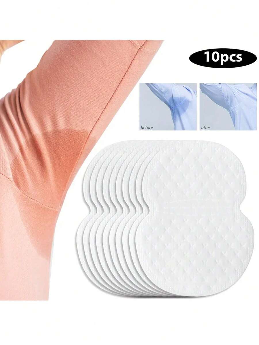 10 piezas Almohadillas absorbentes de sudor de verano unisex, pegatinas desechables a prueba de sudor - Multicolor - Ver 1