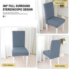 1 chiếc bọc ghế ăn phong cách tối giản hiện đại, chất liệu jacquard dày dặn, co giãn, chống trượt. - Màu xanh bụi bặm - Xem 6