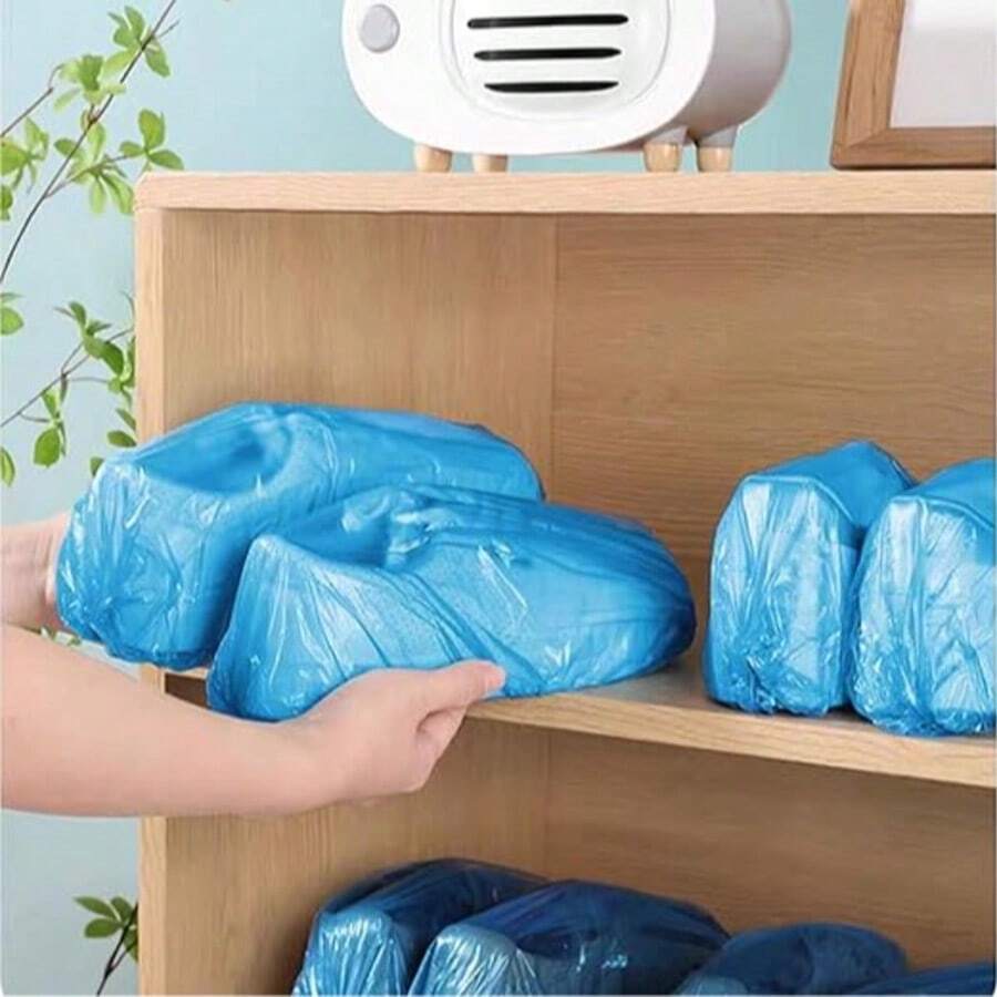 [Bao bọc giày nhựa dùng một lần] Bao bọc giày dùng cho gia đình và văn phòng, 100 chiếc bao bọc giày nhựa chống trượt dùng một lần - Bao bọc giày chống thấm nước, thích hợp sử dụng trong nhà, văn phòng và cửa hàng. - chống bụi - Xem 1