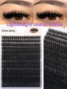 80D 280pcs Segmented Eyelash Clusters, Multi-Layer Fluffy D-Curl Single Lash, Mixed Length DIY Eyelash Extension, Durable Reusable Soft False Eyelashes, Fashionable European And American Style Suitable For Various Eye Shapes Eye Makeup Accessories - D - View 1