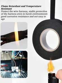 Băng keo vải điện màu đen chịu nhiệt, dài 15/30/60 mét, dùng để cách điện bó dây điện, bọc dây điện ô tô, đường kính 9/15/19/25mm, chống thấm nước. - Nhiều màu - Xem 10