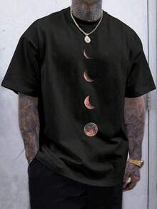 Camiseta de manga corta con cuello redondo y estampado de luna para hombre Manfinity Roughcore NHWO - Negro - Ver 5