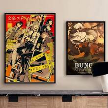 Japanese Anime Bungo Stray Dogs Vintage Canvas Poster Art Waterproof Canvas Coffee House Wall Decor - Black15 - 查看 6