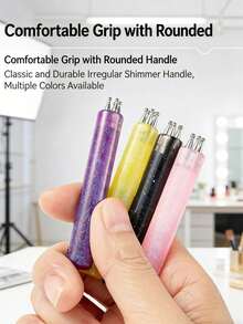1pc Multi-Color Nail Art Dotting Pen, Magnetic Nail Dotting Pen, 5-Petal Flower Nail Art Dotting Pen, 3D Flower Pattern Magnetic Nail Stick, Nail Art Dotting Pen, Acrylic Round Shiny Handle, Cat Eye & Fancy Nail Art Tool, Designed For Nail Art Enthusiasts, Suitable For Home DIY And Nail Salon - Multicolor - View 5