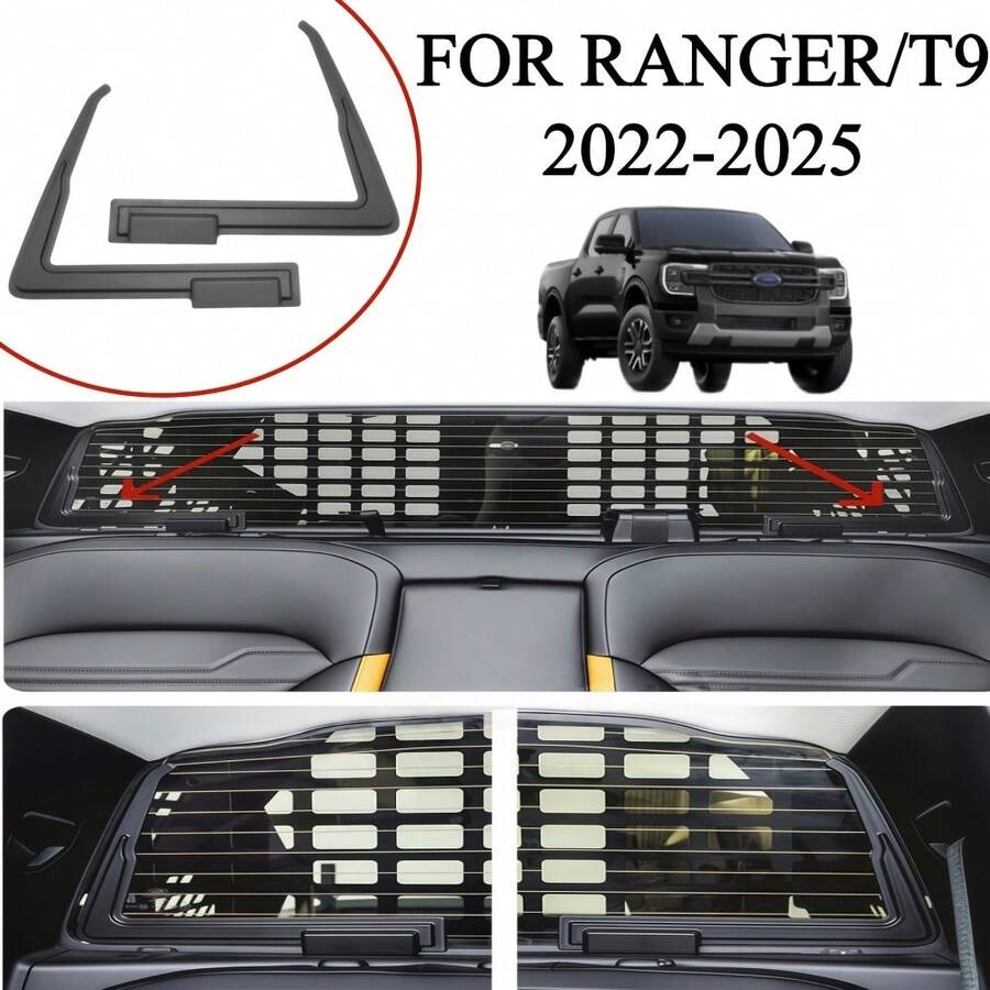 2 Packs Tail Window Heater Guard Trim. For Ranger 2023-2025 - ABS Black Trim Cover, Adds Stylish Interior Style, Easy Adhesive Installation - Rear Window Heating Wire Protection Cover - View 1