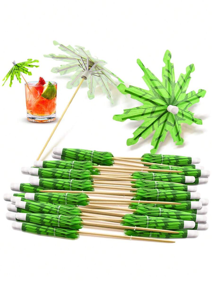 1支/10支/20支装鸡尾酒伞，椰子树造型鸡尾酒签，夏季夏威夷纸伞牙签，适用于夏威夷主题派对、鸡尾酒会、泳池派对装饰