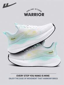 Giày thể thao phong cách retro Warrior dành cho nữ, thích hợp cho mùa xuân và hè. Giày chạy bộ thoải mái, kiểu dáng đơn giản nhưng vẫn thanh lịch. Giày sneaker phù hợp sử dụng quanh năm, bền bỉ, thích hợp cho cả ngày tập luyện. - trắng/xanh - Xem 3