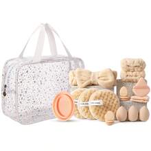 30PCS Makeup Tools Set Including: 10PCS Makeup Brush Set+1pc Hairband+2PCS Hand Bowl Strap+1pc Makeup Brush Cleaning Tools+3PCS Triangle Powder Puffs+3PCS Makeup Sponges+6PCS Mini Air Cushion Powder Puffs+3PCS Facial Cleansing Sponges+1pc Multi-Functional Zipper Toiletry And Cosmetic Bag Waterproof - Multicolor - View 12