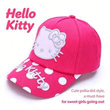SANRIO Hello Kitty 刺繡棒球帽，可愛波點遮陽帽，可調節休閒運動帽，三麗鷗風格粉色帽子，Y2K 街頭風配件，適合日常戶外使用 - KT刺繡帽 - 查看 11