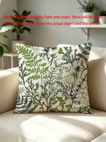 1pc Plant Printed Cushion Cover, Fresh Natural Style Throw Pillow Case For Living Room Sofa Bedroom Decor (Without Pillow Insert), (Multiple Sizes), (No Embroidery), (Single-Sided Print) - Multicolor - View 4