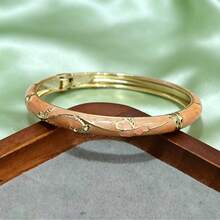 Pulsera de mujer con patrón floral colorido, versátil y casual para uso diario (patrón aleatorio) - Amarillo Oro - Ver 13