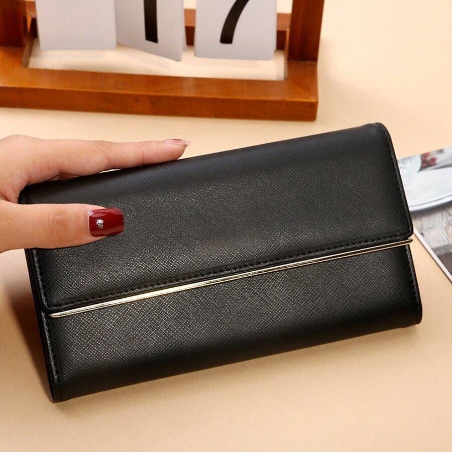 Large-Capacity 70% Off Wallet, Genuine Leather Wallet, Fashionable And High-End Women's Long Multi-Card Slot Wallet - Black - View 1