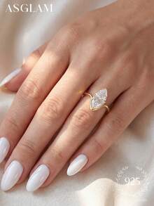 1 buah Cincin Serbaguna Batu Mata Kucing Perak Sterling 925, Cocok untuk Pemakaian Sehari-hari Wanita, Upacara Pernikahan, Hadiah untuk Pacar. - Penutupan setengah uretra - View 2