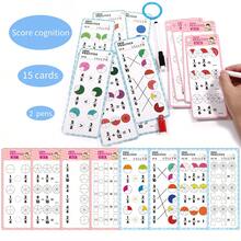 15pcs Colorful Math Game Cards, Children's Diary, Journal And Notebook, Dry Erase Fraction Line Cards Practice Cards With 2 Pens, Fraction Cards, Reusable, Flashcards For Math Fraction Learning, Boys Girls Education, Ideal For Homeschooling. Perfect For Learning Math, Teacher Supplies, Homeschool, Children Learning Gift, Holiday Gift, Christmas Stocking Stuffer - Multicolor - View 9