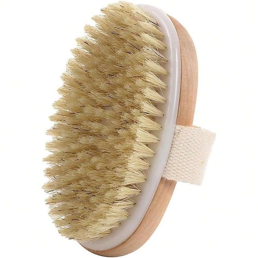 1PC Bamboo Bristle Palm Brush For Pet Grooming – Handmade Bamboo Brush For Dog Cat Puppy Short Smooth Coats, Brown - Default - View 1