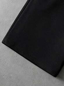 Men's Casual Drawstring Waist Knit Shorts, Suitable As Father's Day Gift, Available In Multiple Colors, Lightweight And Breathable Summer Shorts - Black - View 7