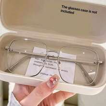 1 Pair Full Metal Frame Rhinestone Transparent Glasses, Women's Glasses, Daily Accessory (Glasses Case Not Included) - Multicolor - View 4