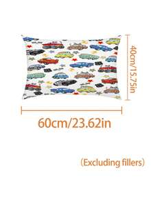 2PCS Kids Cars Duvet Cover Set, Cartoon Lightning Bedding Set For Boys, Soft Microfiber Comforter Cover With Pillowcase, Colorful Car & Star Pattern For Children's Bedroom 76x102cm - Multicolor - View 8
