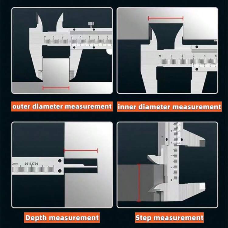 1 chiếc thước kẹp Vernier bằng thép không gỉ độ chính xác cao, tay cầm tiện dụng và vạch chia rõ ràng, thích hợp cho việc tự làm, kỹ thuật, sản xuất, kiểm soát chất lượng - dụng cụ đo lường công nghiệp, lý tưởng cho việc đo lường chính xác trong nhiều ứng dụng, kết cấu kim loại bền chắc dành cho kỹ sư và người đam mê. - A - Xem 2