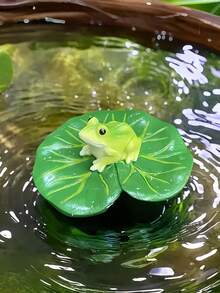 1個蓮花園浮動青蛙裝飾，樹脂慵懶青蛙雕像，適用於池塘、游泳池、庭院、戶外裝飾，可愛青蛙雕像禮物送給青蛙愛好者 - 多色 - 查看 6