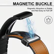 适用于三星 Galaxy Watch (46mm)/Watch 3 (45mm) 的 22mm 宽 PU 皮革 + 硅胶表带，磁扣表带，也适用于华为 Watch GT 系列 GT3/4/5/6 46mm、GTR 3/3Pro/4、Watch 5 Active/5 Lite，时尚男女通用配件 - 彩色 - 查看 6