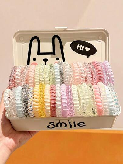 16/8/4pcs Girls Colorful Elastic Hair Ties, Telephone Wire Hair Bands, High Elasticity, Durable Hair Accessories, Suitable For Daily Use