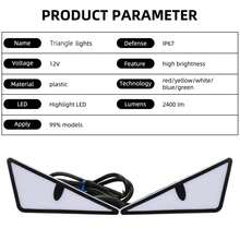 2pcs Motorcycle LED Lights High Brightness Triangle Light For Cars & Motorcycles Mini Turn Signal Flasher Tail Lamp Car Decoration Lights Fun Atmosphere Light, Driving Assist Light, Universal 12V LED Light For Any Motorcycle,Without Battery - Multicolor - View 8
